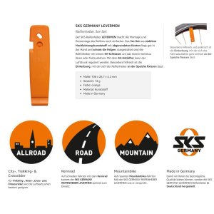 SKS Levermen Fahrrad Reifenheber Werkzeug Set (3-teilig) Orange