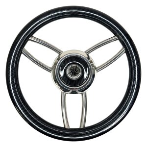 Savoretti Sport Motorboot Steuerrad Edelstahl Lenkrad Carbon Look 35cm