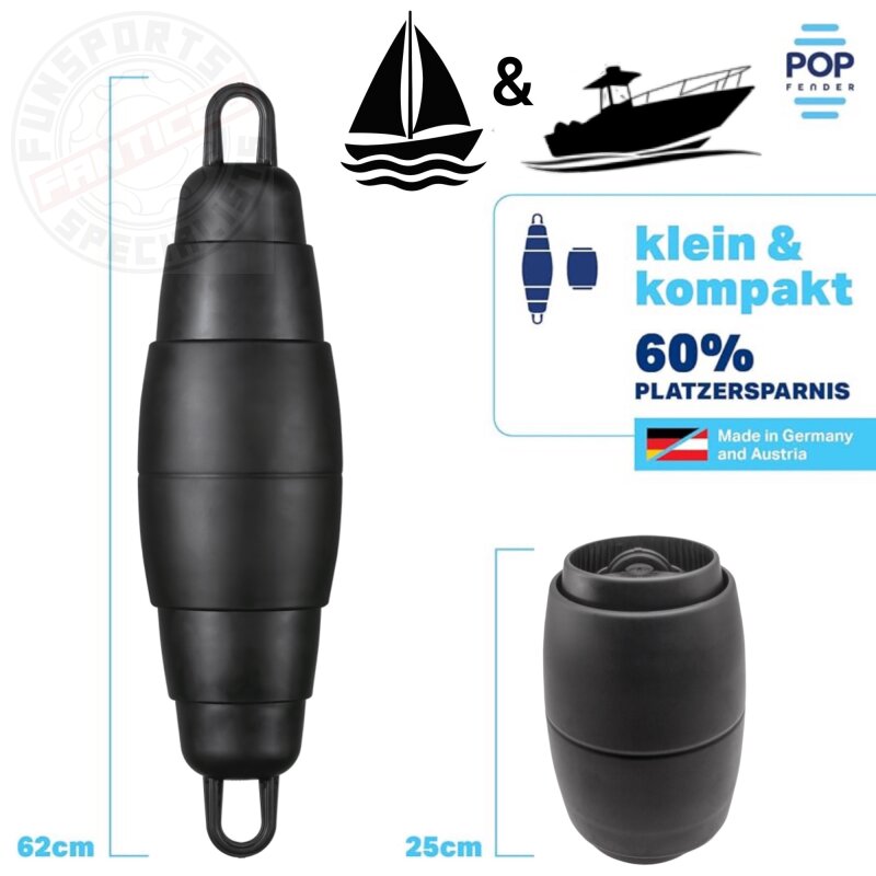 Pop Fender Boot teleskopierbar Schwarz
