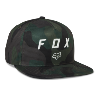Fox VZNS Camo Tech Snapback einstellbare Kappe/Schirmmütze Logo Weiß