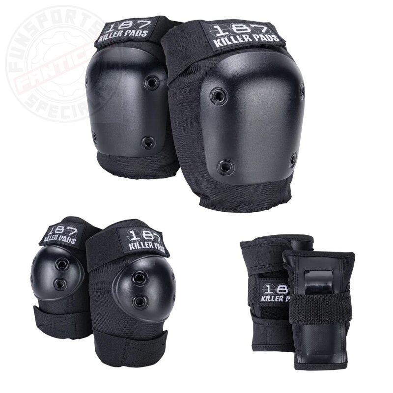 187 Killer Pads Adult Six Pack Knie-, Handgelenk- & Ellenbogenschoner L/XL schwarz