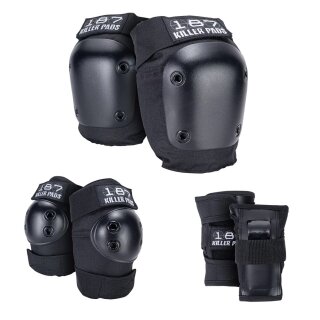 187 Killer Pads Adult Six Pack Knie-, Handgelenk- & Ellenbogenschoner L/XL schwarz