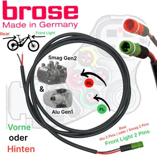 BROSE Ebike Motor Lichtkabel Vorne / Hinten Scheinwerfer / Rücklicht