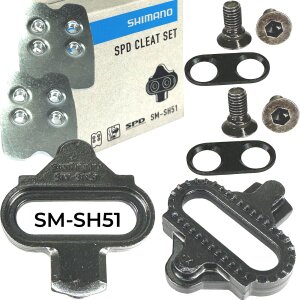 Shimano SPD MTB Pedal Cleats Set SM-SH51 schwarz (mit Gegenplatte)