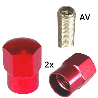 2x MSC Alu Ventilkappen AV Auto Ventil Rot