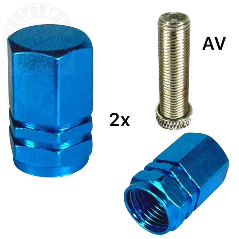 F26 Fahrrad Alu Ventilkappen für SV Presta / Französisches AV Auto Ventil Hell Blau