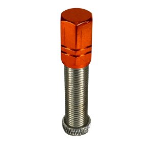 F26 Fahrrad Alu Ventilkappen für SV Presta / Französisches  AV Auto Ventil Orange