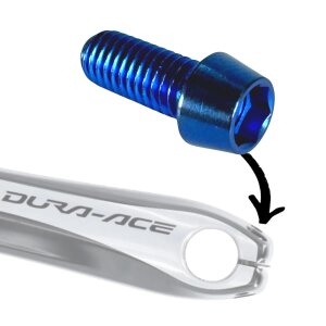 Titan M6 Innensechskant Hollowtech 2 Shimano Kurbelarm Klemm Schraube 18,5 mm blau