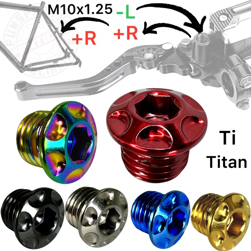 F26 TITAN CNC Motorrad Spiegel / Canti Rahmen Stopfen Gewinde Dummi