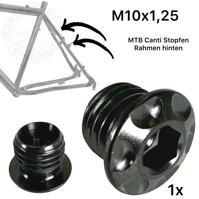 F26 TITAN CNC Motorrad Spiegel /Canti Rahmen Stopfen M10 x1.25 Schwarz