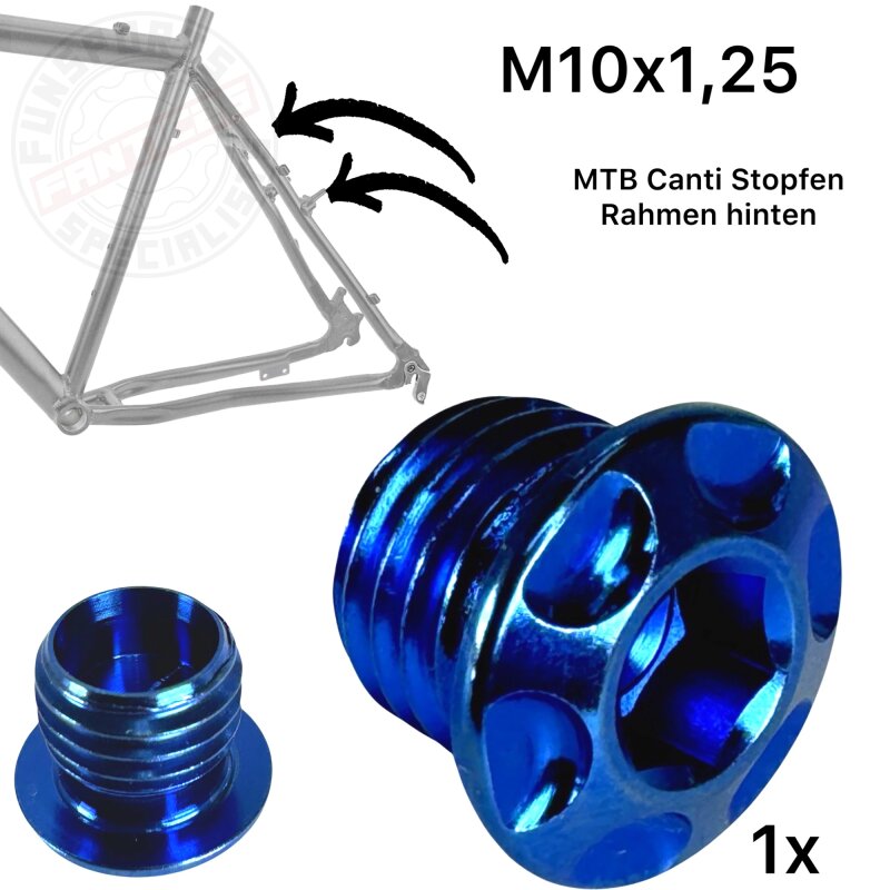 F26 TITAN CNC Motorrad Spiegel / Canti Rahmen Stopfen M10x1.25 Blau