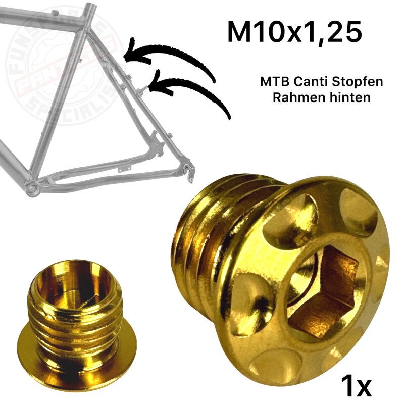 F26 TITAN CNC Motorrad Spiegel / Canti Rahmen Stopfen M10 x1.25 Gold
