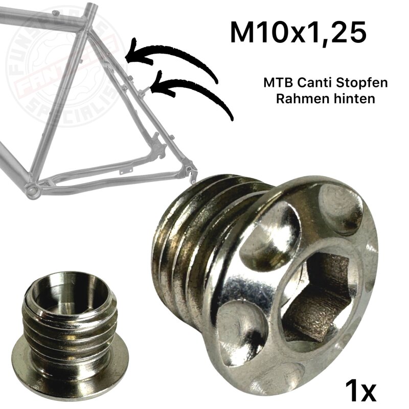 F26 TITAN CNC Motorrad Spiegel / Canti Rahmen Stopfen M10 x 1.25 Natur