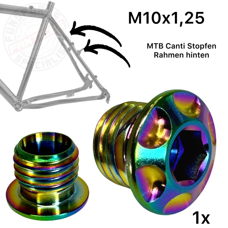F26 TITAN CNC Motorrad Spiegel /Canti Rahmen Stopfen M10 x1.25 Rainbow