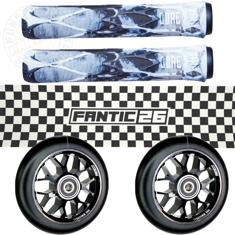 Fantic26 Stunt Scooter Ersatzteile Bundle Checker Schwarz/Weiß
