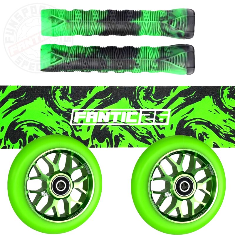 Fantic26 Stunt Scooter Ersatzteile Bundle Swirl Schwarz/Grün