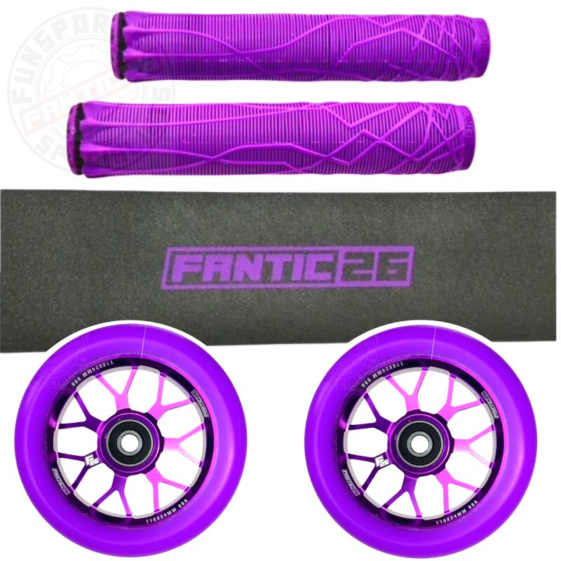 Fantic26 Stunt Scooter Ersatzteile Bundle Basic Schwarz/Lila