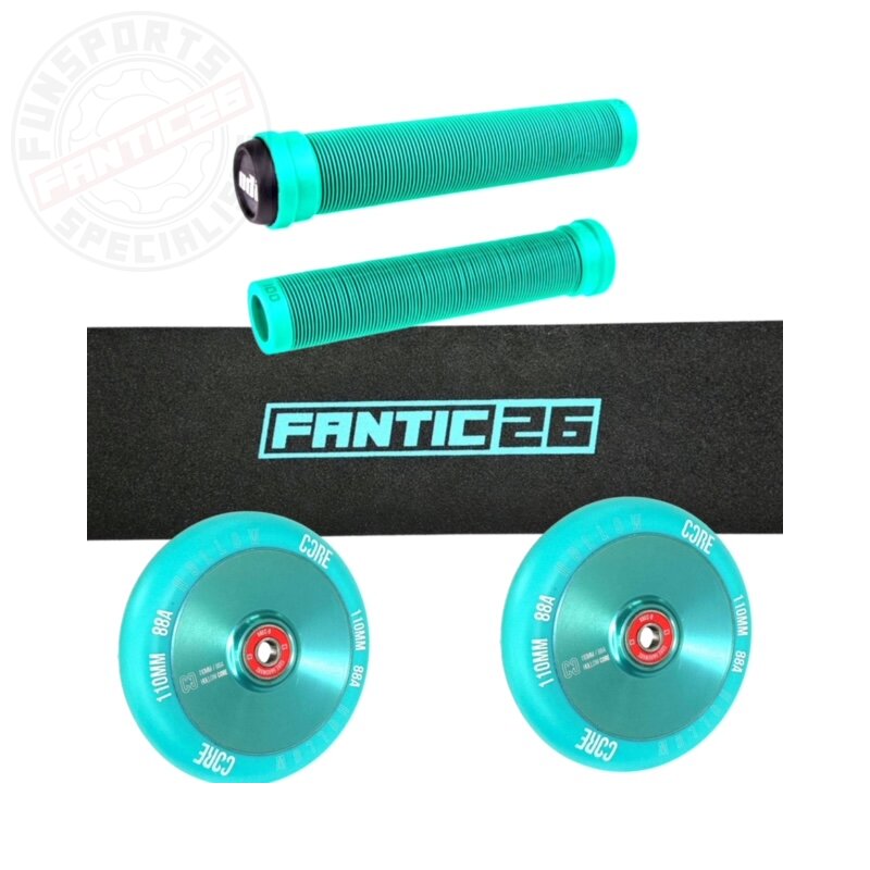 Fantic26 Stunt Scooter Ersatzteile Bundle Basic Schwarz/Türkis