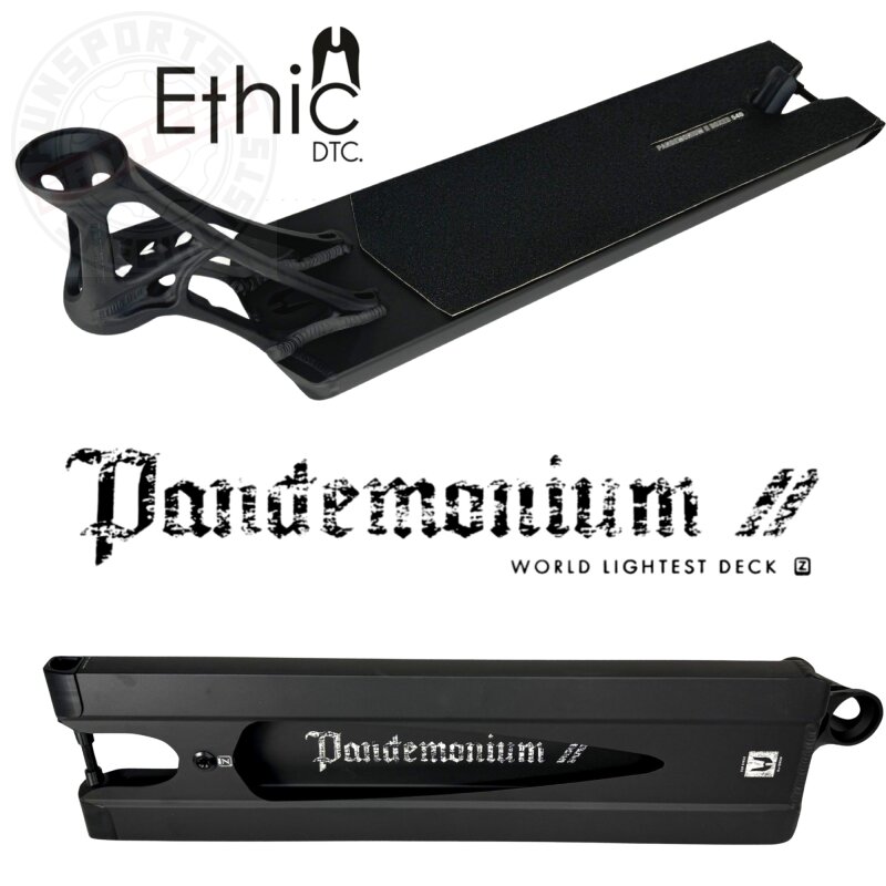 Ethic DTC Pandemonium V2 BOXED Stunt-Scooter Deck Schwarz matt 540mm