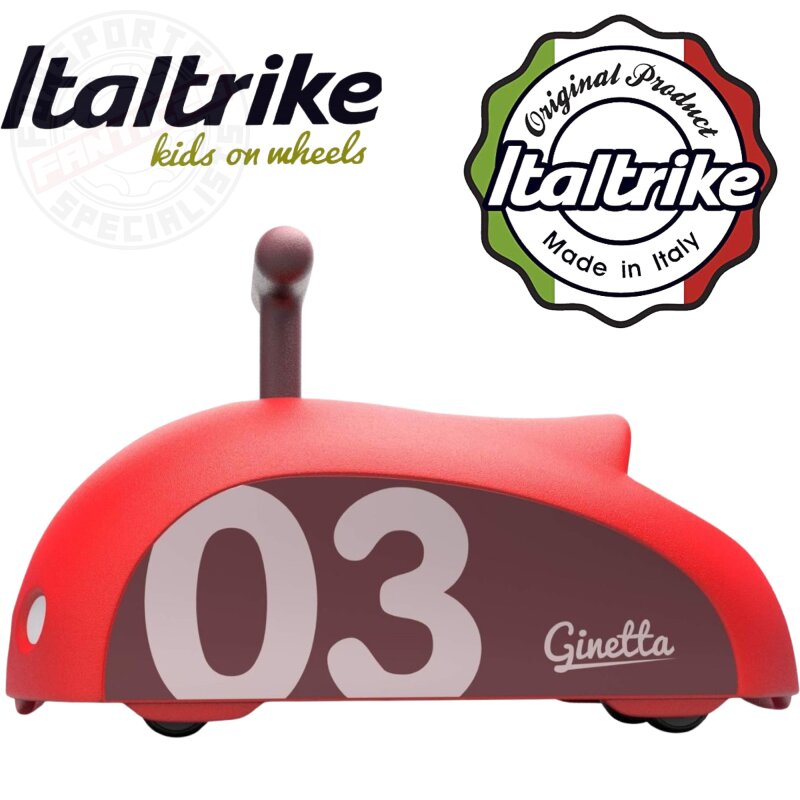 Italtrike Ginetta Baby Rutcher-Flitzer 360 Indoor Auto Kinder Fahrzeug ab1-6J Design Auto Rot