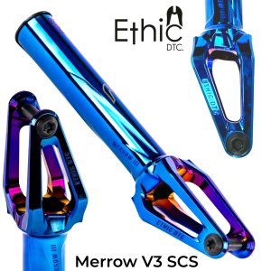 Ethic DTC Merrow V3 Stunt-Scooter Gabel SCS 187g Chrome Blau