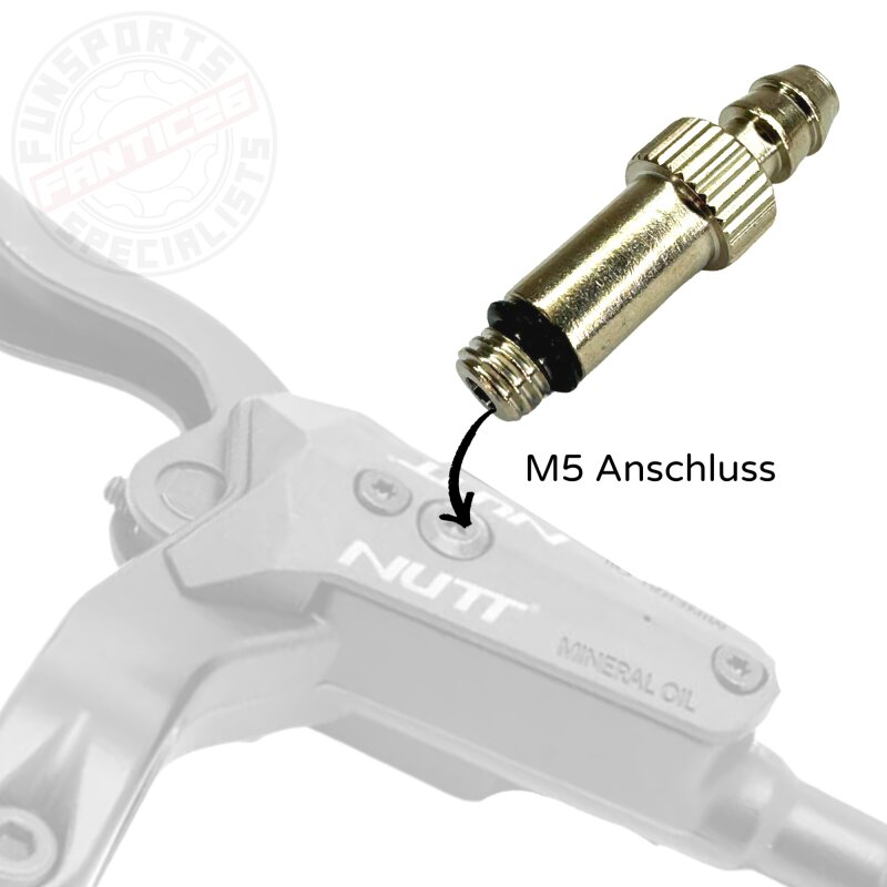 1x M5 Entlüftungsanschluss Service Befüllstutzen Fitting mit O-Ring