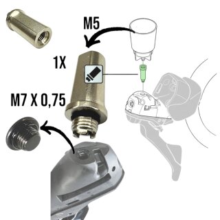 M7 Rennrad / Gravel Adapter zum Entlüften von Road Scheibenbremsen M5 auf M7*0,75