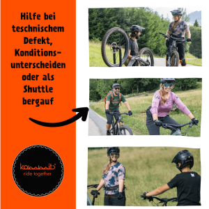 Kommit Fahrrad Zugsystem MTB Ebike Tour Abschleppseil Kinder Partner Unterstützung am Berg