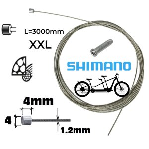 Shimano Schaltzug Edelstahl Tandem Lastenfahrrad 1,2 x 3m...