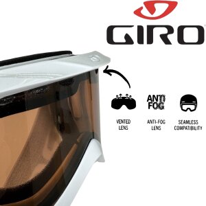Giro Insight Skibrille / Snowboard belüftet Nebel Frauen / Jugend weiss