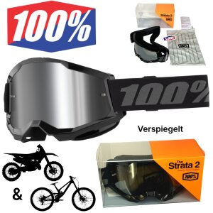 100% Strata V2 goggle Motocross Mtb Fullfacehelm...