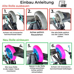Chilli Pro Parabol Stunt-Scooter Alu Ersatzrad Roller Rolle 100mm Silber / Pu Grün