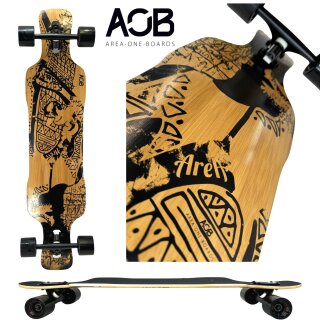 AOB Tribal Curves Longboard drop through twin tip bambus 38