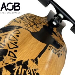 AOB Tribal Curves Longboard drop through twin tip bambus 38