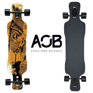 AOB Tribal Curves Longboard drop through twin tip bambus 38