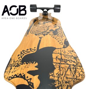 AOB Tribal Curves Longboard drop through twin tip bambus 38