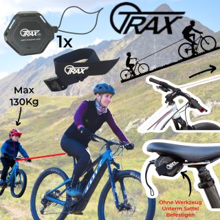 TRAX PRO Bike Taxi Fahrrad Zugsystem MTB Ebike Tour Abschleppseil Kinder Partner Unterstützung am Berg
