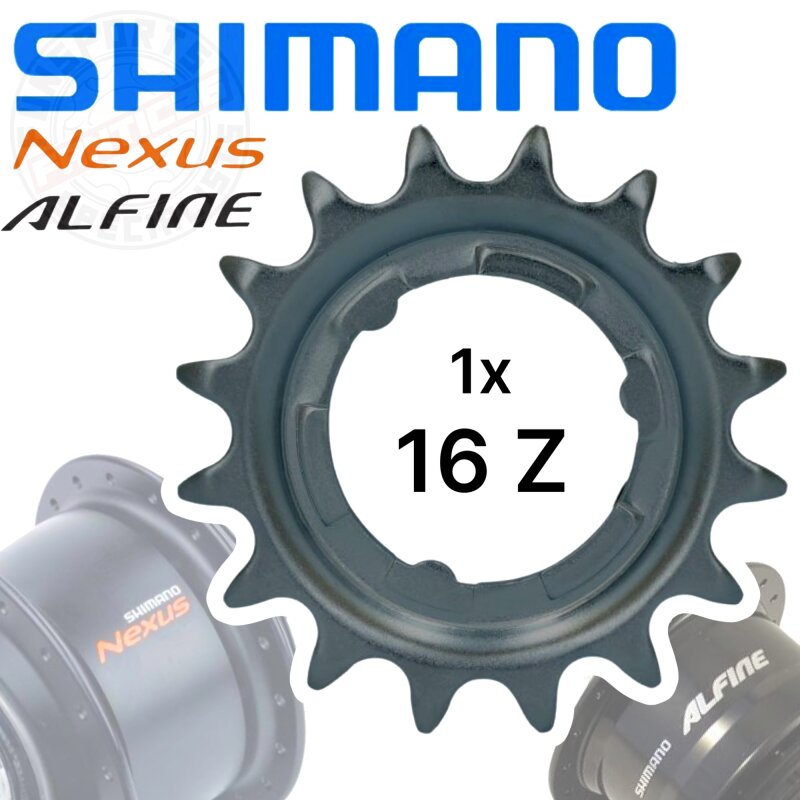 Shimano Nexus / Alfine Getriebenaben Verschleiss Ersatz Ritzel Schwarz 16 Zähne