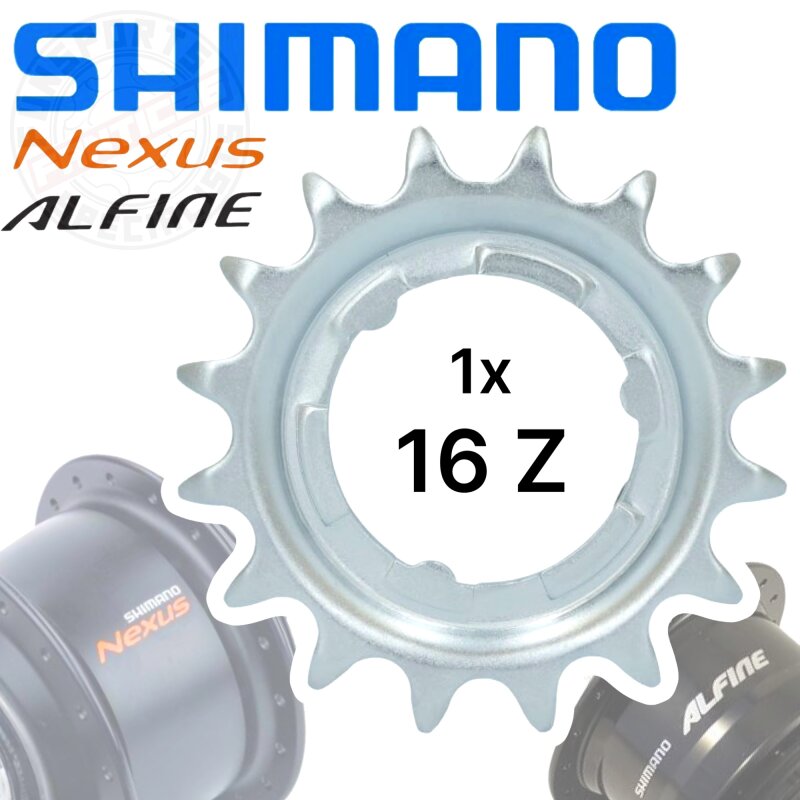 Shimano Nexus / Alfine Getriebenaben Verschleiss Ersatz Ritzel Silber 16 Zähne