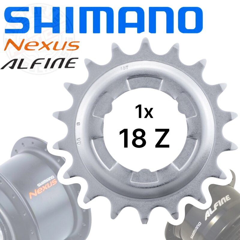 Shimano Nexus / Alfine Getriebenaben Verschleiss Ersatz Ritzel Silber 18 Zähne