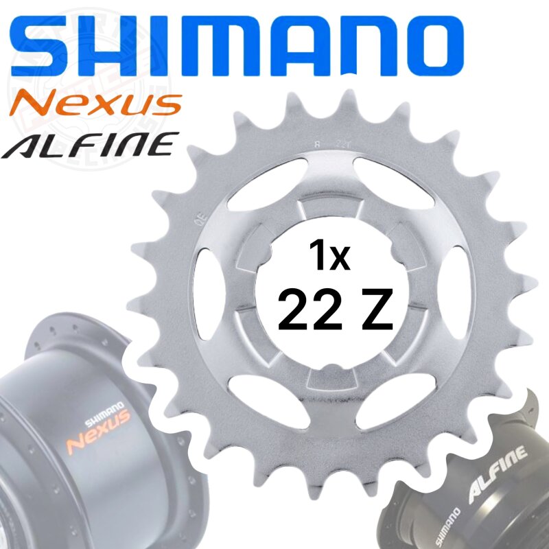 Shimano Nexus / Alfine Getriebenaben Verschleiss Ersatz Ritzel Silber 22 Zähne