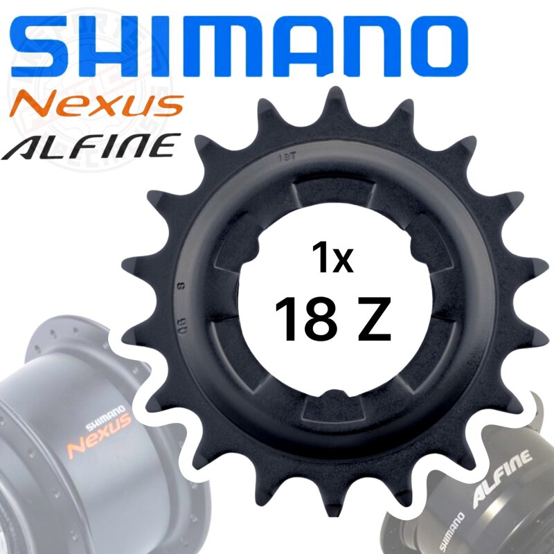 Shimano Nexus / Alfine Getriebenaben Verschleiss Ersatz Ritzel Schwarz 18 Zähne