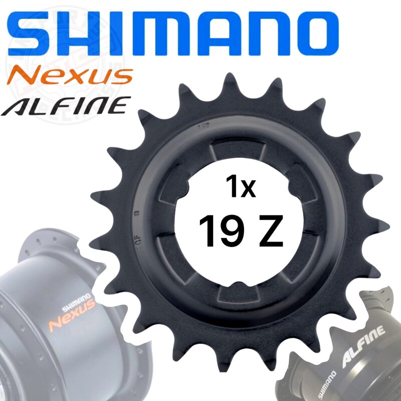 Shimano Nexus / Alfine Getriebenaben Verschleiss Ersatz Ritzel Schwarz 19 Zähne