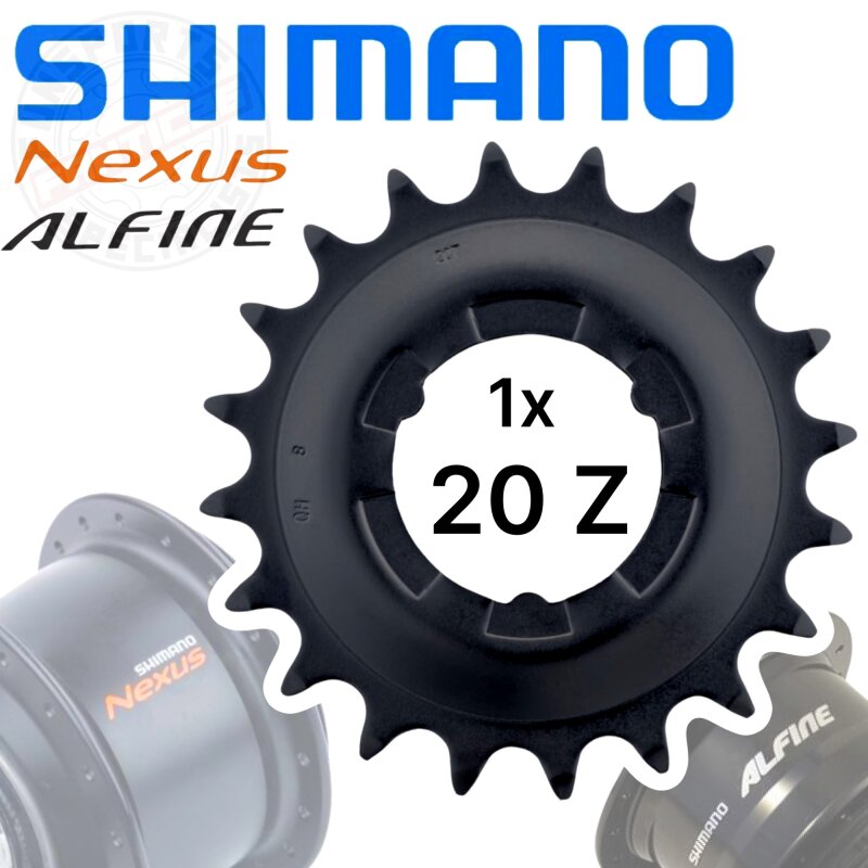Shimano Nexus / Alfine Getriebenaben Verschleiss Ersatz Ritzel Schwarz 20 Zähne