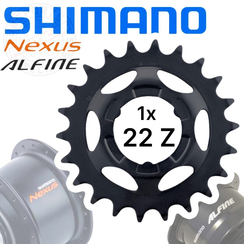 Shimano Nexus / Alfine Getriebenaben Verschleiss Ersatz Ritzel Schwarz 22 Zähne