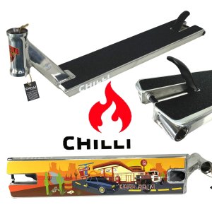 Chilli Pro Gary Ably Stunt Scooter Hybrid Deck 56cm Silber