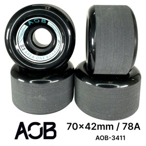 AOB Longboard Cruiser Rollen Wheels (4 Stck.) Schwarz...