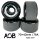 AOB Longboard Cruiser Rollen Wheels (4 Stck.) Schwarz 70x42mm 78a