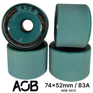AOB Longboard Cruiser Rollen Wheels (4 Stck.) Blau 74x52mm 83a