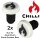 Chilli Barends Plugs Stunt-Scooter Alu Lenker-Stopfen (1 Paar) Weiss / schwarz